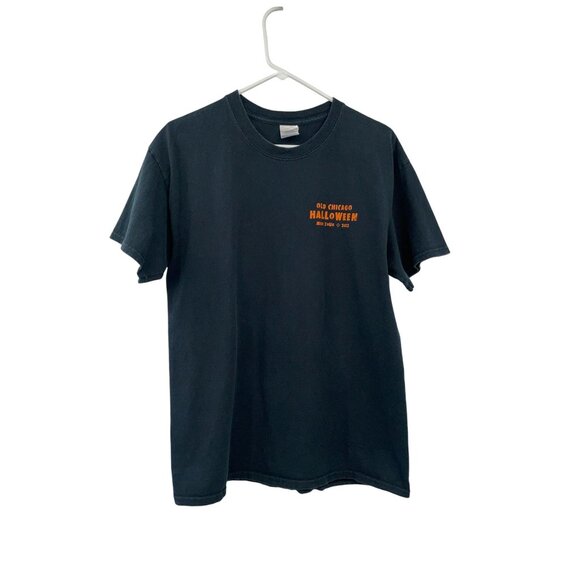 Gildan 2013 Old Chicago Apocalypse T-Shirt Unisex L Used Black Orange Halloween - Picture 12 of 14
